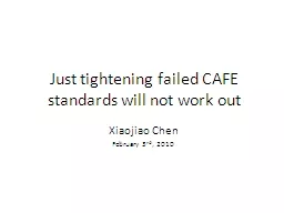 Just tightening failed CAFE standards will not work out