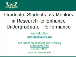 Graduate Students as Mentors in Research to Enhance Undergr