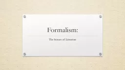 Formalism: