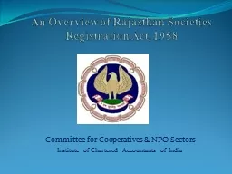 An Overview of Rajasthan Societies Registration Act, 1958