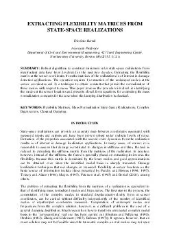EXTRACTING FLEXIBILITY MATRICES FROM STATESPACE REALIZATIONS Dionisio Bernal Associate
