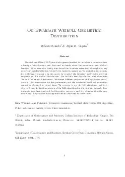 On Bivariate WeibullGeometric Distribution Debasis Kundu  Arjun K