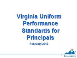 Virginia Uniform Performance Standards for Principals