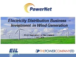 Electricity Distribution Business – Investment in Wind Ge