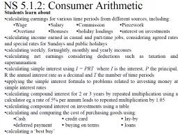 NS 5.1.2: Consumer Arithmetic