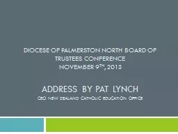 DIOCESE OF PALMERSTON NORTH BOARD OF TRUSTEES CONFERENCE