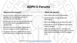 ADPH E-Forums