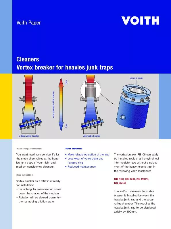 CleanersVortex breaker for heavies junk traps