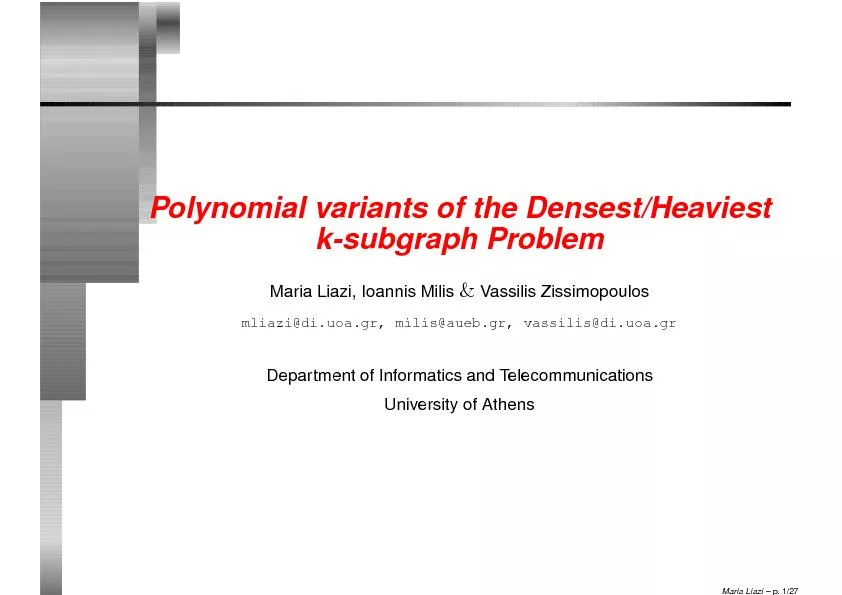 PolynomialvariantsoftheDensest/Heaviestk-subgraphProblem