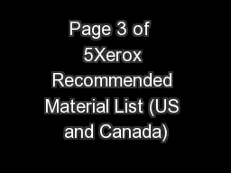 Page 3 of  5Xerox Recommended Material List (US and Canada)