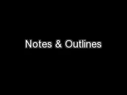Notes & Outlines