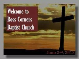 Welcome to Ross Corners Baptist Church
