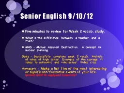Senior English 9/10/12