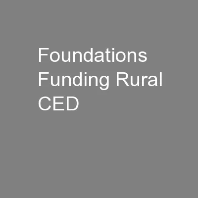 Foundations Funding Rural CED