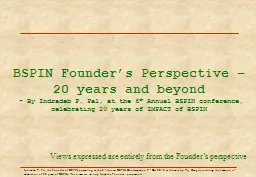 BSPIN Founder’s Perspective – 20 years and beyond