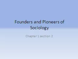 Founders and Pioneers of Sociology