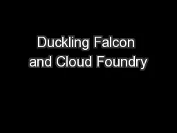 Duckling Falcon and Cloud Foundry
