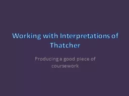 Working with Interpretations of Thatcher