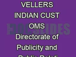 GUIDE FOR TRA VELLERS INDIAN CUST OMS Directorate of Publicity and Public Relati