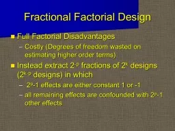 Fractional Factorial Design