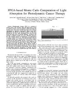 FPGAbased Monte Carlo Computation of Light Absorption for Photodynamic Cancer Therapy