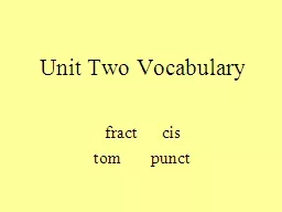 Unit Two Vocabulary