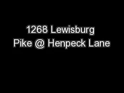 1268 Lewisburg Pike @ Henpeck Lane