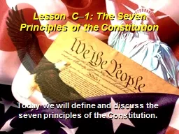 Lesson C–1: The Seven Principles of the Constitution