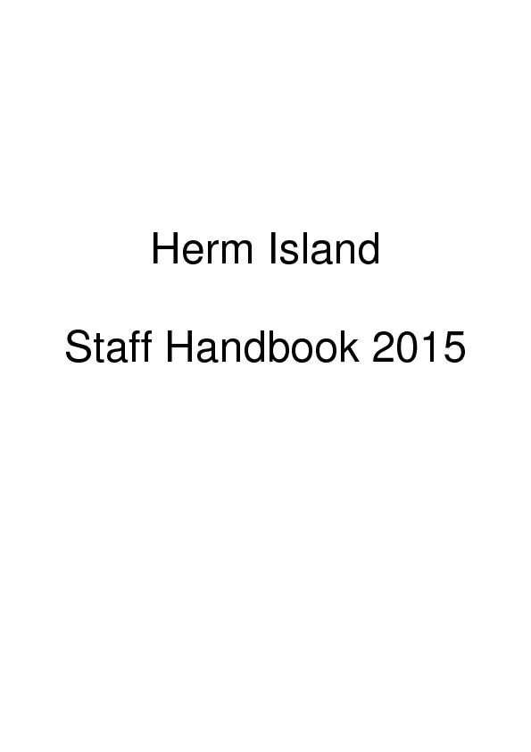 Herm Island Staff Handbook 2015