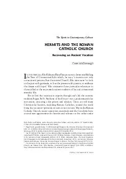 Hermits and the Roman Catholic Church          69