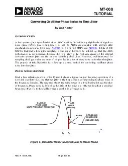 MT TUTORIAL Converting Oscillator Phase Noise to Time Jitter by Walt Kester INTRODUCTION A low aperture jitter specification of an ADC is critical to achieving high levels of signalto noise ratios SN
