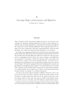 Learning Regret minimization and Equilibria A
