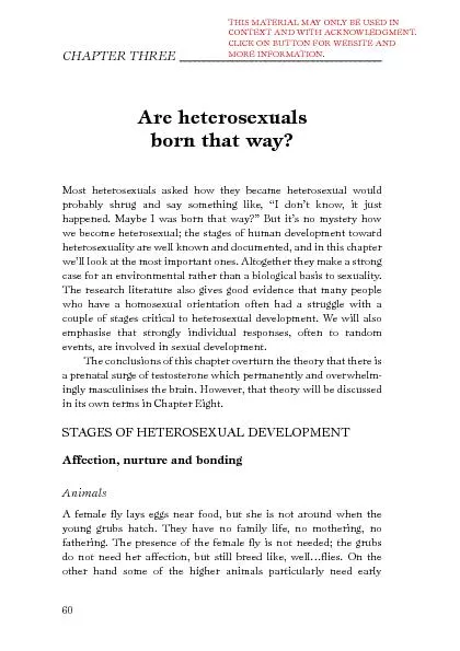 Chapter Three:  Are heterosexuals “born that way”?