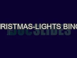 CHRISTMAS-LIGHTS BINGO