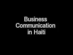 Business Communication in Haiti