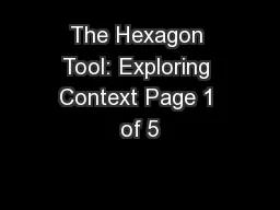 The Hexagon Tool: Exploring Context Page 1 of 5