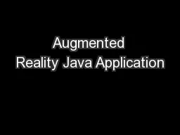 Augmented Reality Java Application