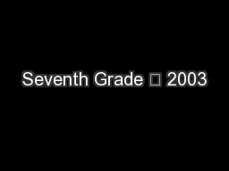Seventh Grade – 2003