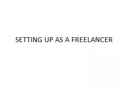 SETTING UP AS A FREELANCER