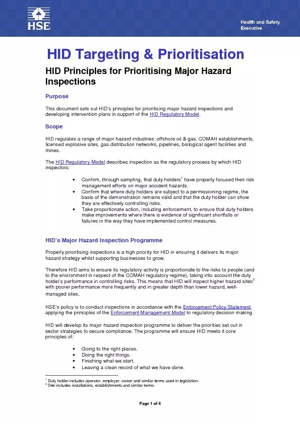 HID Targeting & Prioritisation