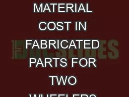 SAS ECH Journal  Volume  Issue  April  REDUCING MATERIAL COST IN FABRICATED PARTS FOR