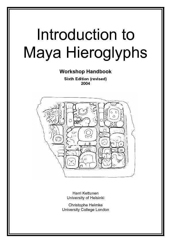 Introduction to Maya Hieroglyphs  Workshop Handbook  Sixth Edition (re