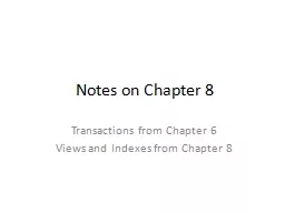 Notes on Chapter 8