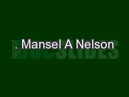 . Mansel A Nelson