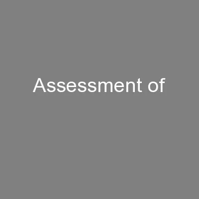 Assessment of