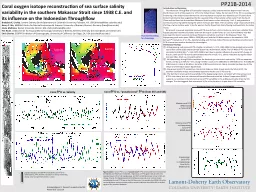 Coral oxygen isotope reconstruction of sea surface salinity