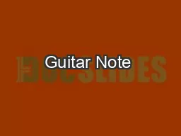Guitar Note & Chord Recognition