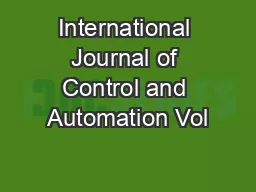 International Journal of Control and Automation Vol