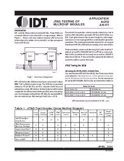 Application Note AN JTAG Testing of IDTs Multichip Modules Introduction IDT currently