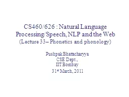 CS460/626 : Natural Language